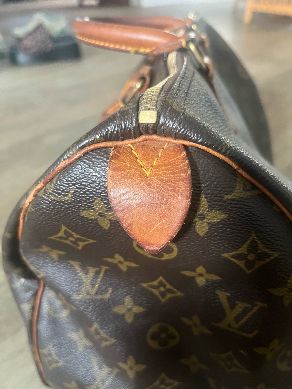 Louis Vuitton Speedy Monogram Canvas Travel Bag in Brown and Tan - Picture 3 of 16